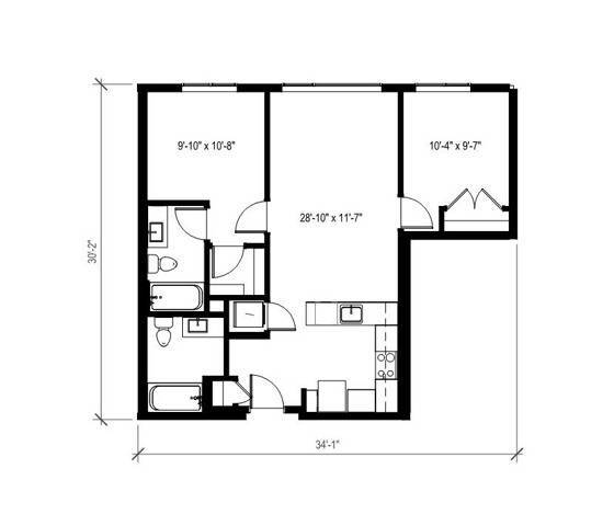 Two Bedroom Two Bath - 830 628 floor plan